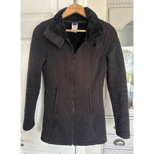 The North Face Quilted Fleece Full Zip Jacket Women's SZ S Black
